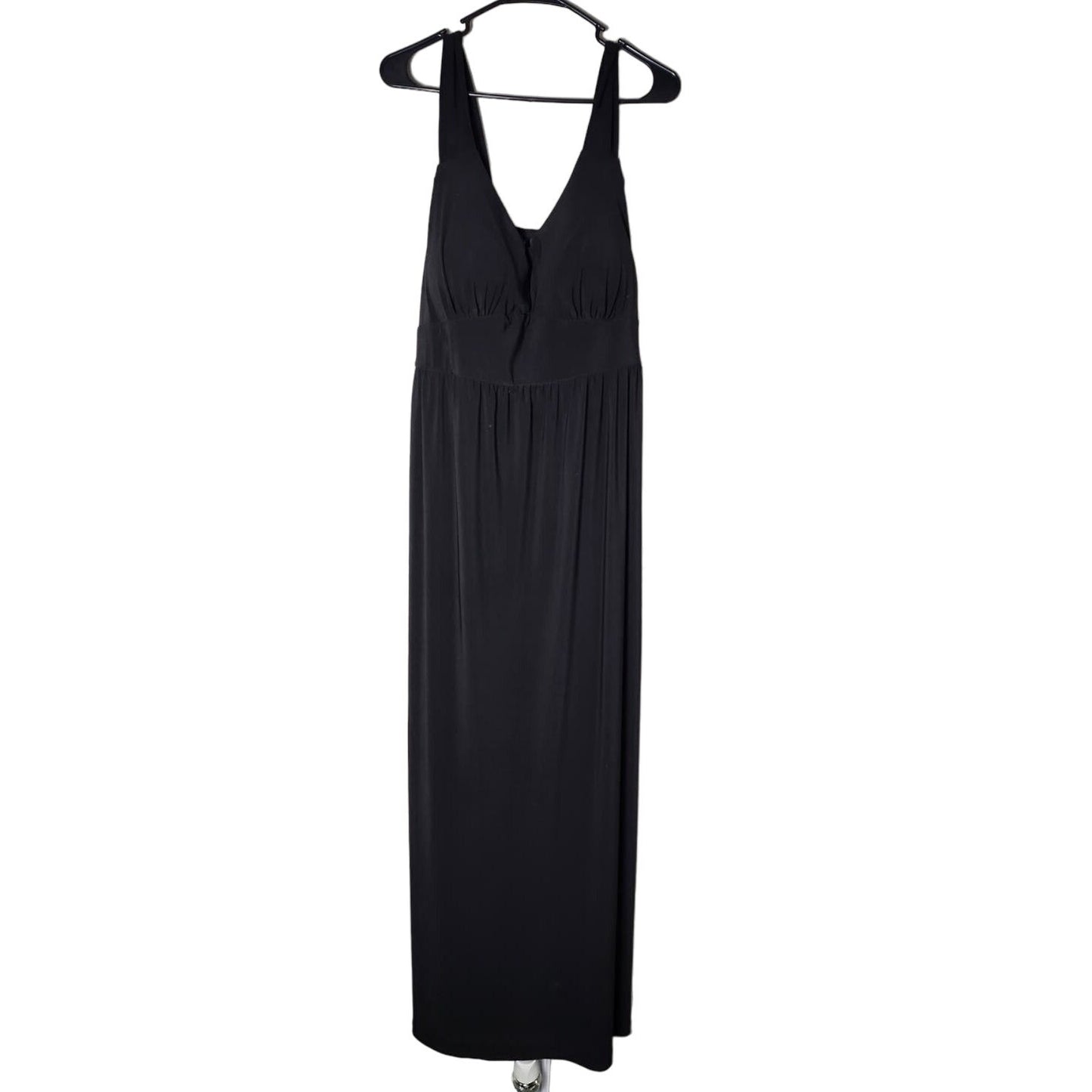 New Directions Maxi Dress Plus Size 2X Black V-Neck Sleeveless Smocked