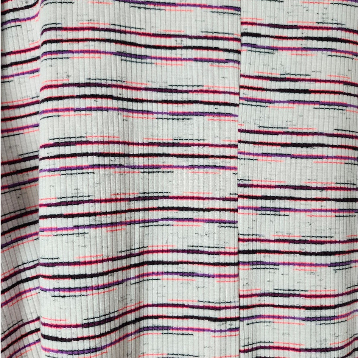 Lane Bryant Swing Tunic Top Plus Size 2X 18/20 White Pink Striped Ribbed