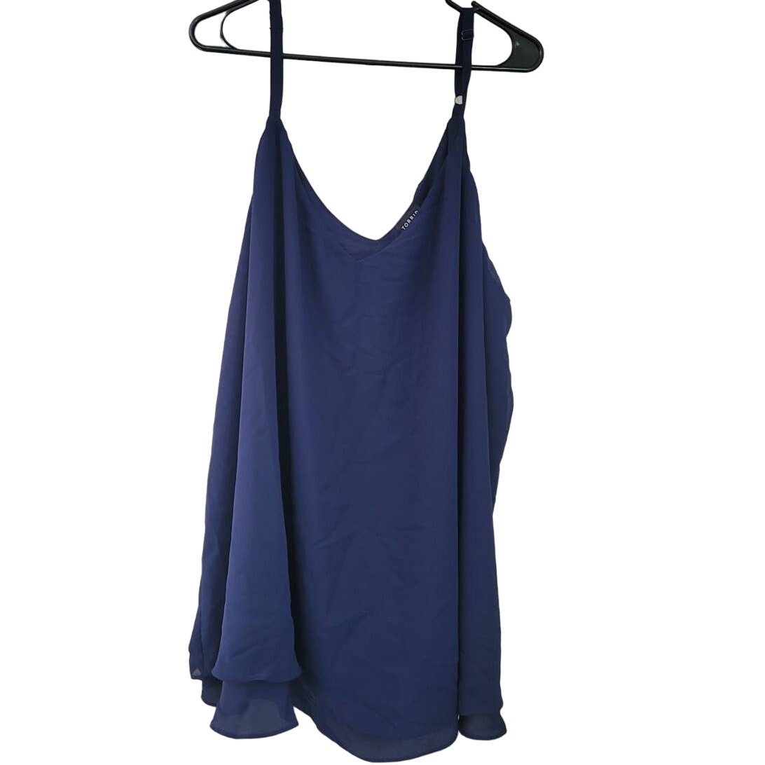 Torrid Sophie Chiffon Double Layer Swing Cami Tank Blue Plus Size 5X