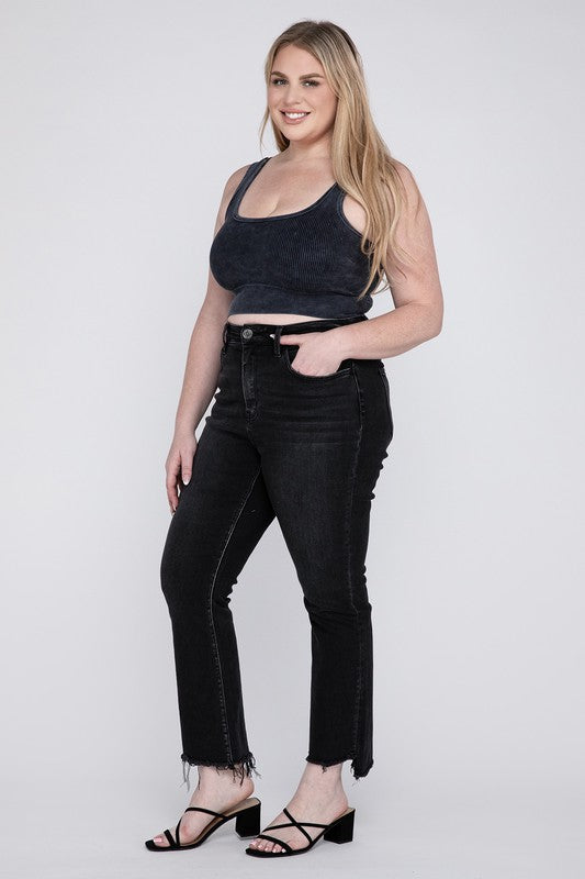 High Rise Crop Flare Jeans