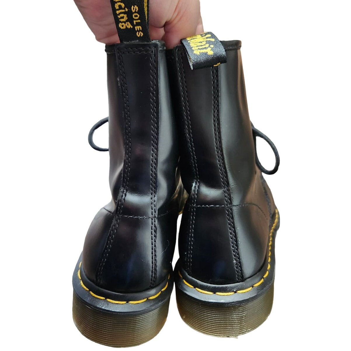 Dr. Martens 1460 Combat Boots Women's Size 9 US Lace Up Black Leather 8-Eye