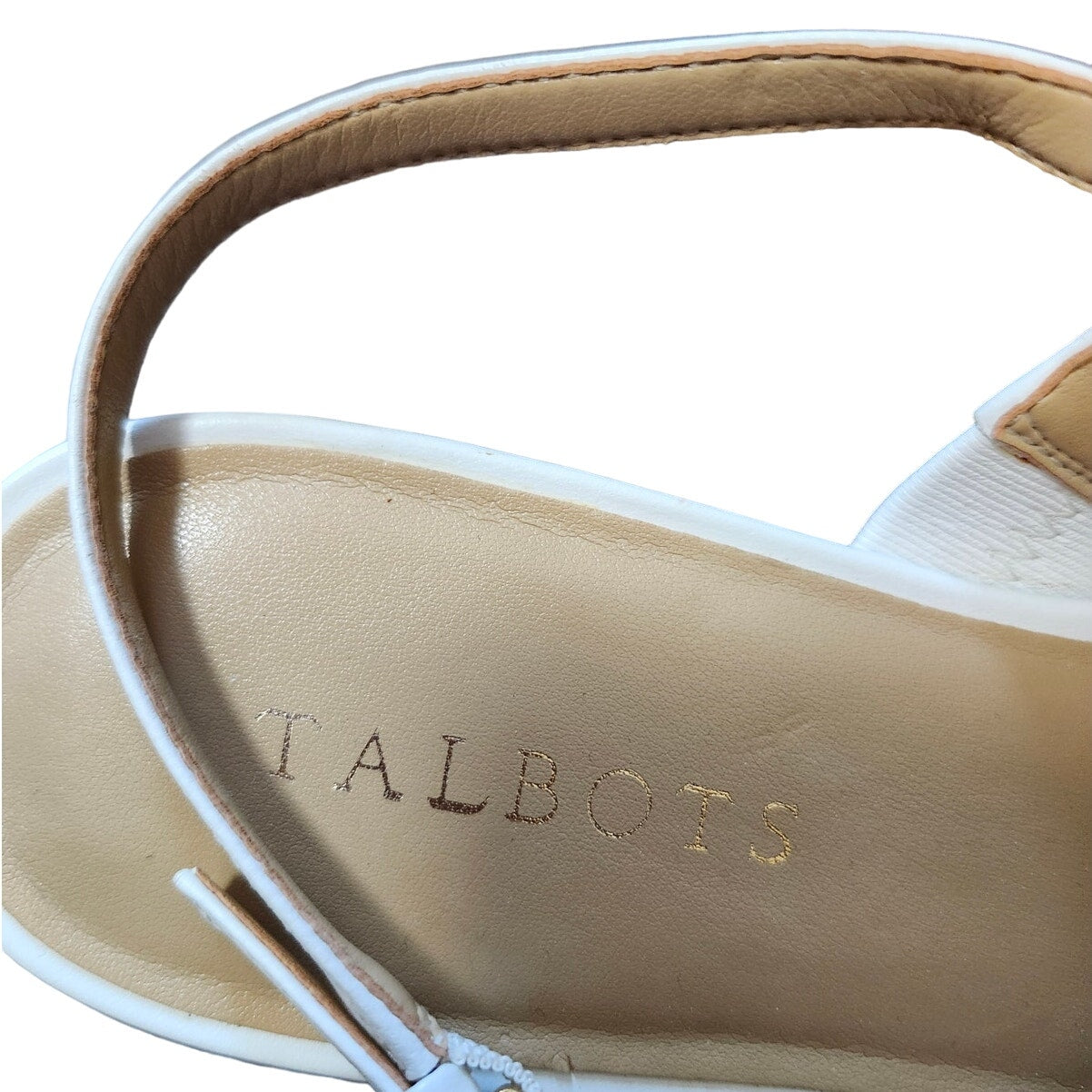 Talbots Keri Double Strap Sandals Size 11 White Leather