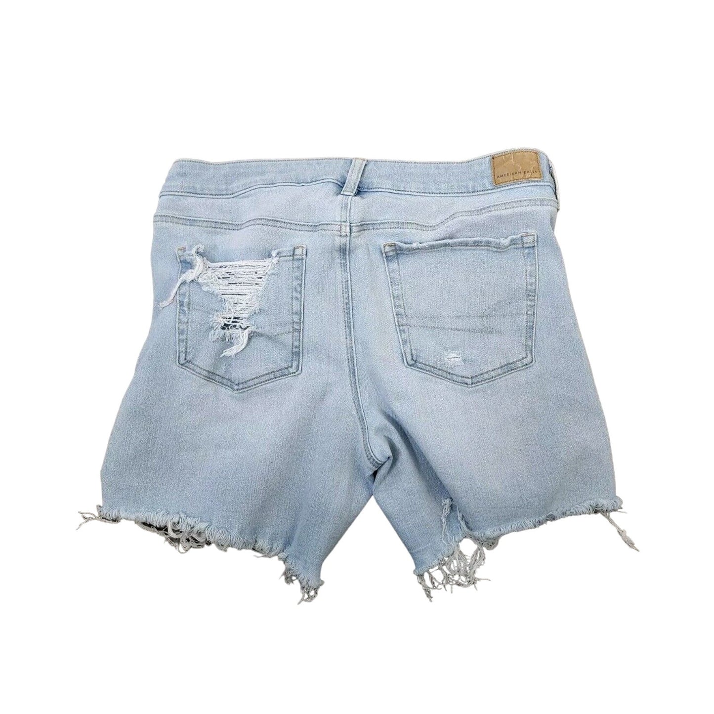 American Eagle Midi Cut-off Shorts Size 14 Denim Distressed Festival Dream