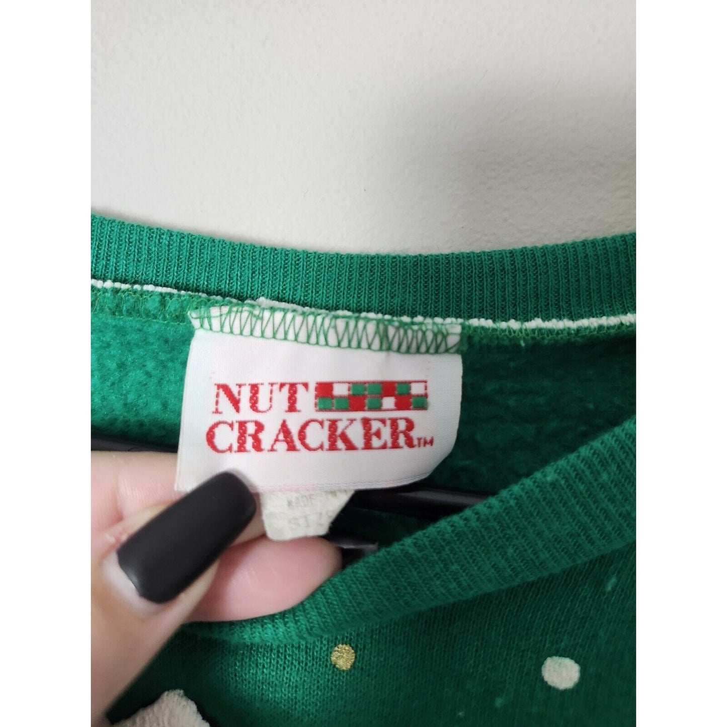 Nutcracker Vintage 90s Sweatshirt Plus Size 24 Green Puff Print Christmas