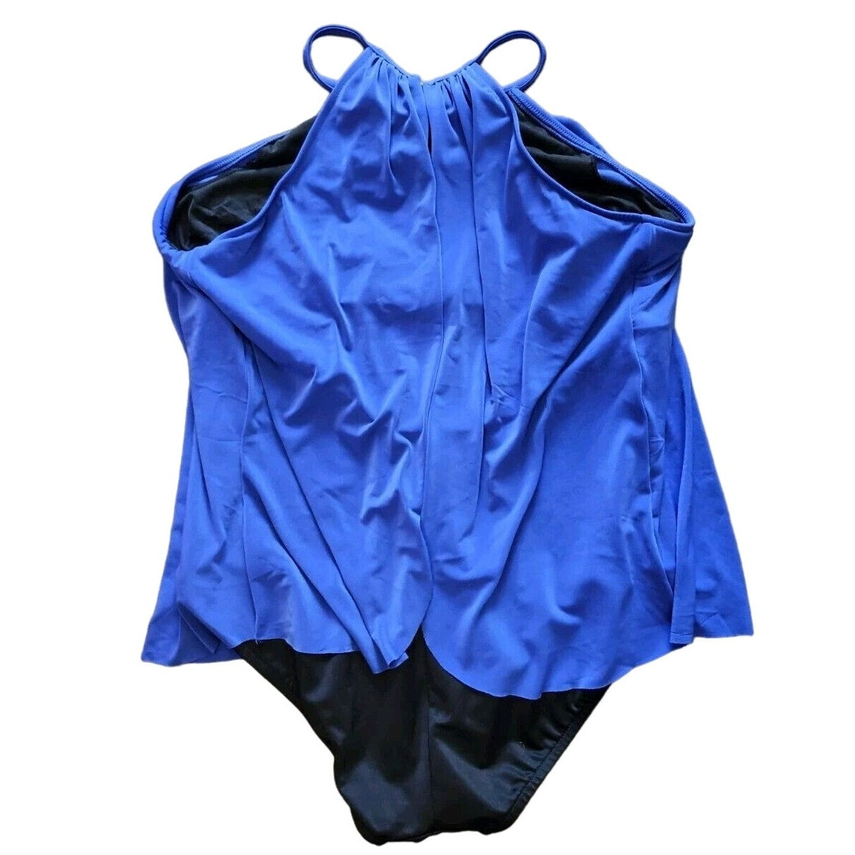 Magicsuit Size 16 Blue Fly Away Drape Aubrey One-Piece Bathing Suit Black Blue