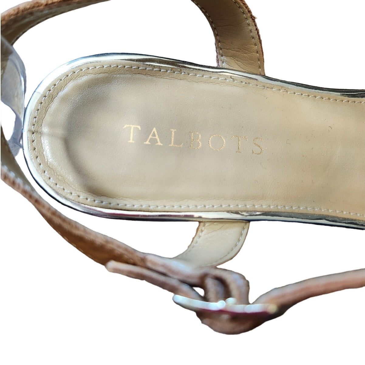 Talbots Daisy Eyelet Nappa Sandals Leather Tan Brown Size 11M