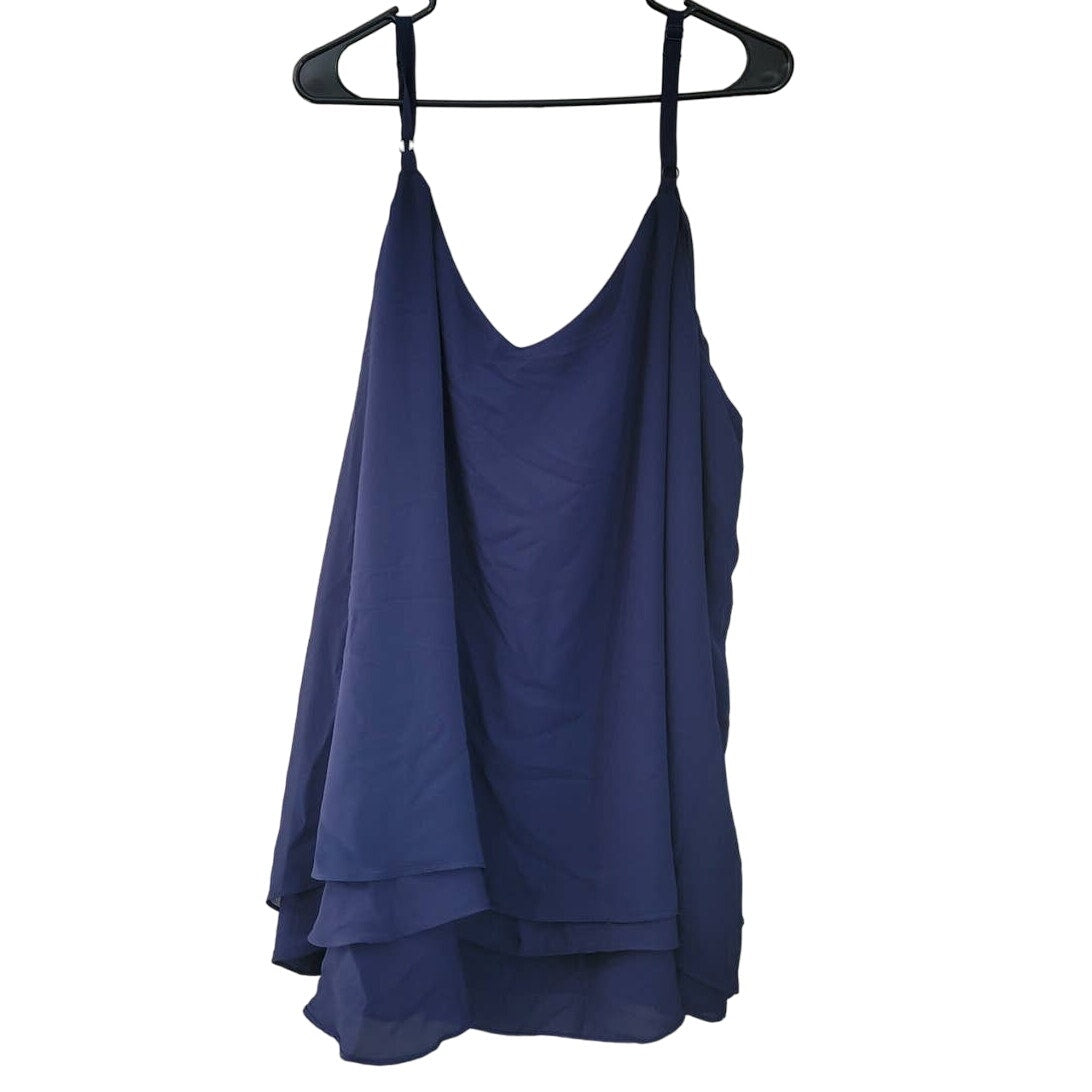 Torrid Sophie Chiffon Double Layer Swing Cami Tank Blue Plus Size 5X