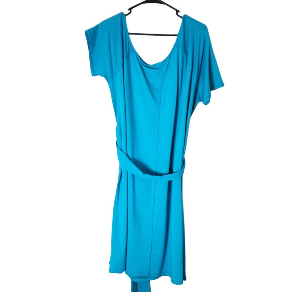 Torrid Mini Dress Plus SIze 1X Blue French Terry Off-Shoulder T-Shirt Beach