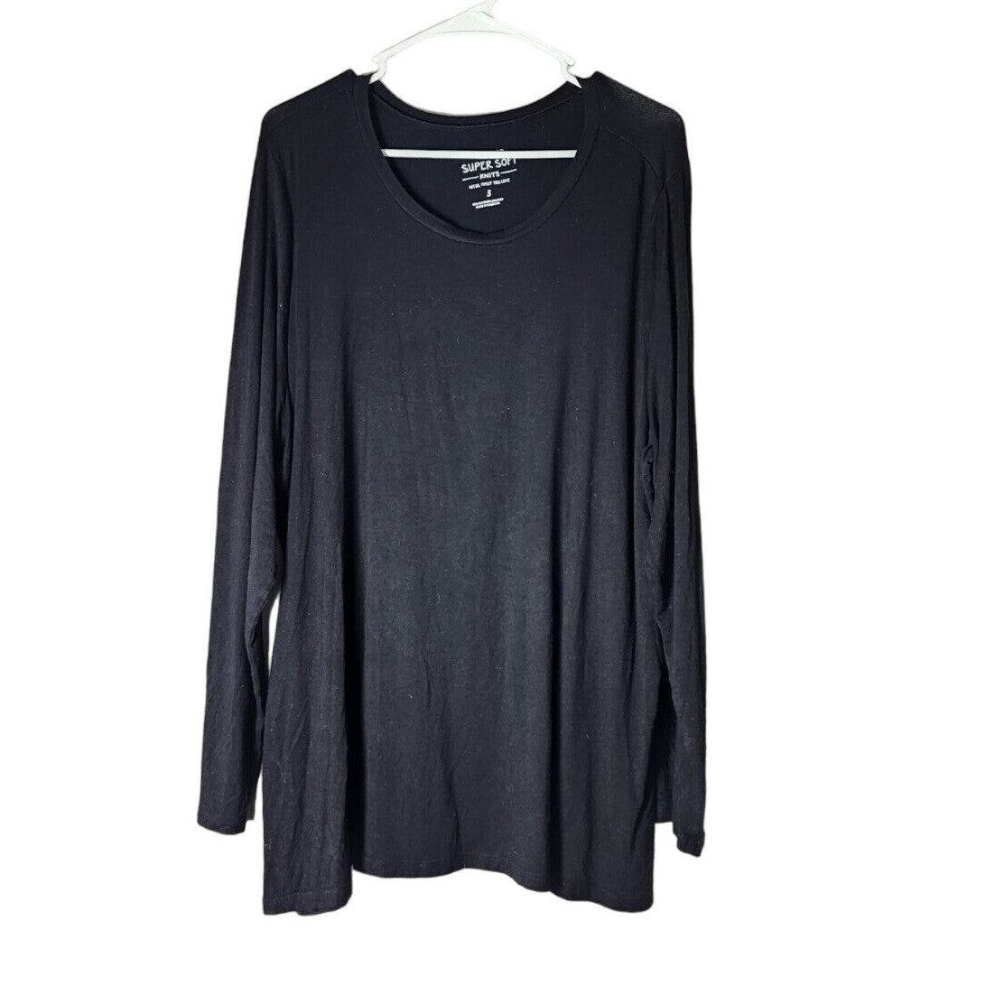 Torrid Super Soft Knits T-Shirt Plus Size 3X Black Long Sleeve