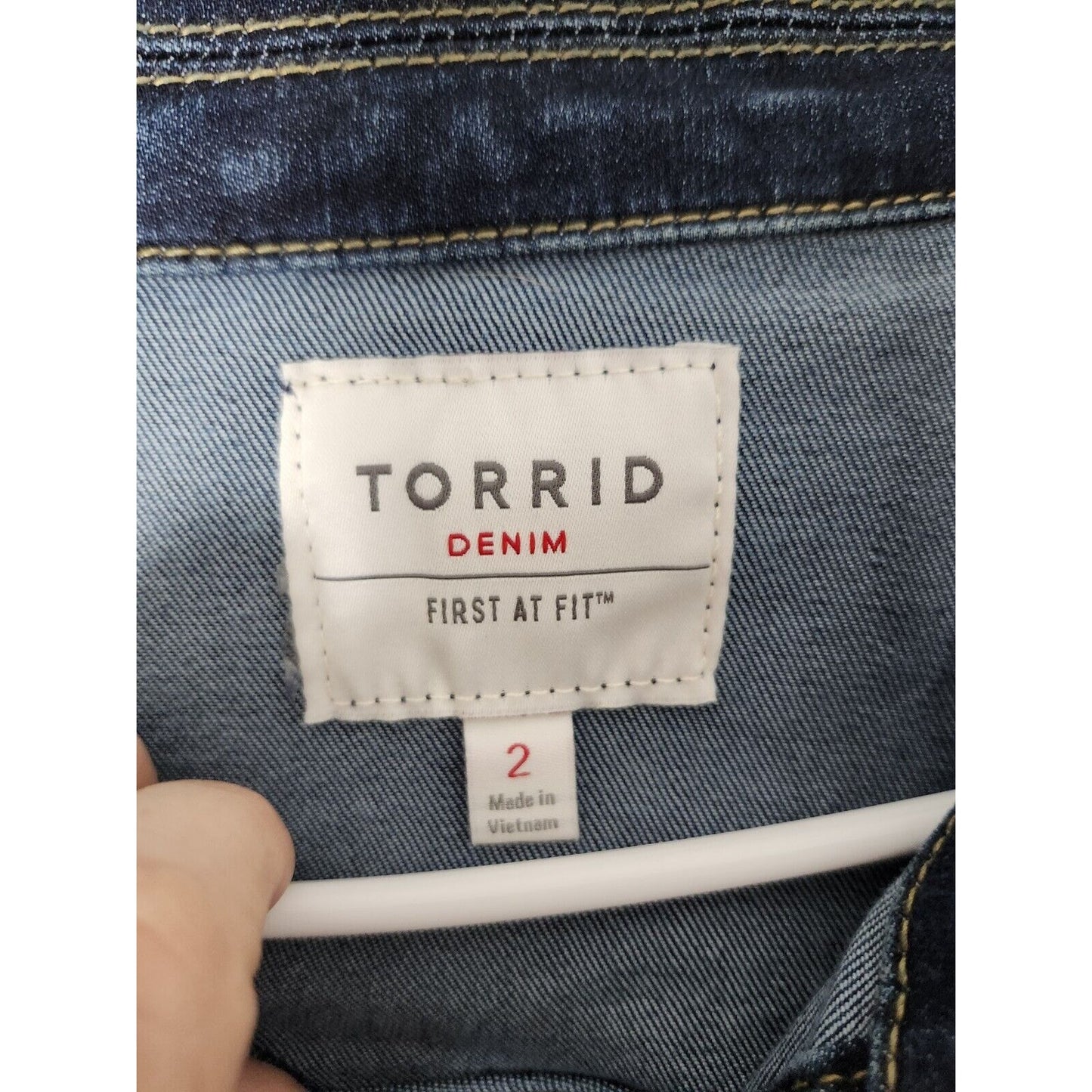 Torrid Denim Trucker Jacket Plus Size 2X Blue Stretch Dark Wash