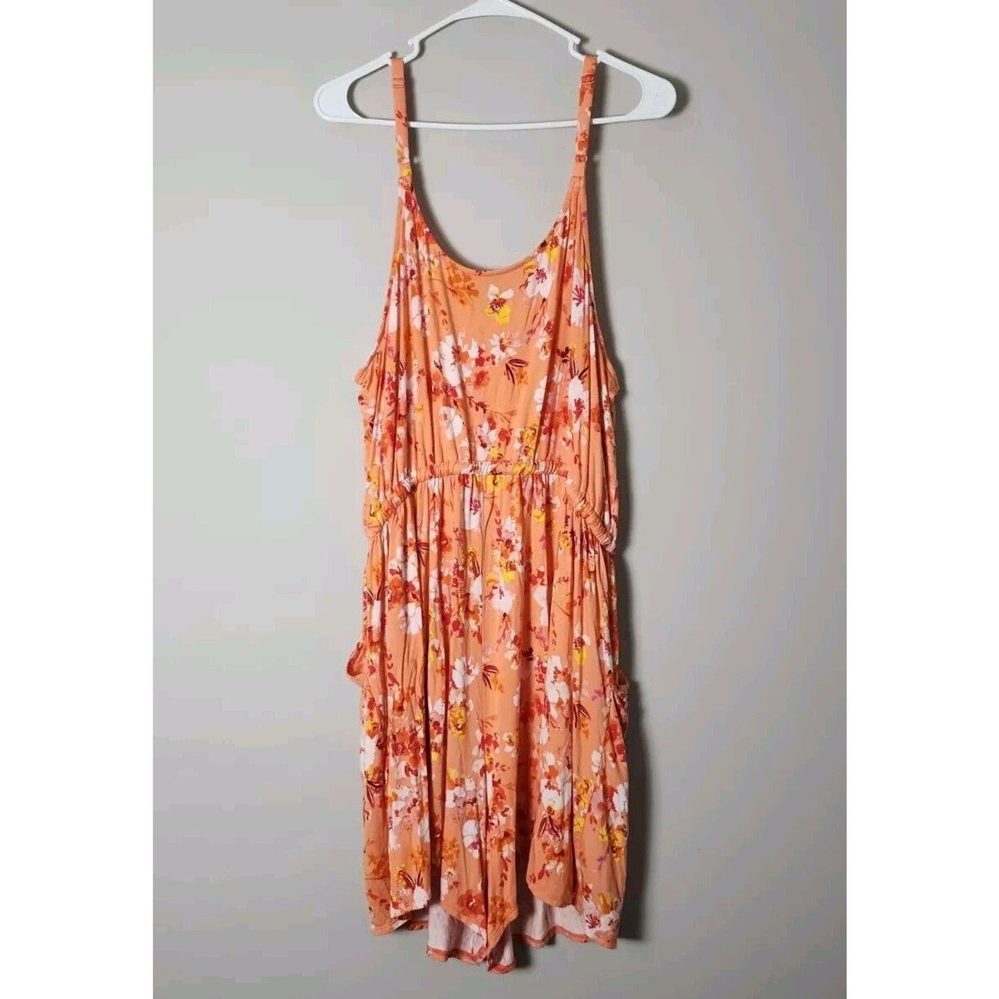 Torrid Super Soft Romper Plus Size 2X Peach Floral NWOT