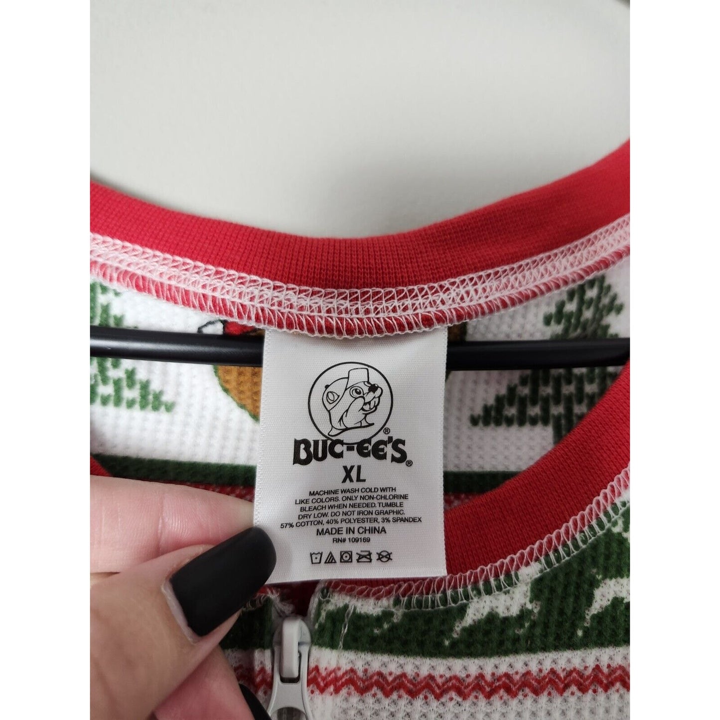 Buc-ees One Piece Christmas Thermal Pajamas Size XL Long Johns Bucees