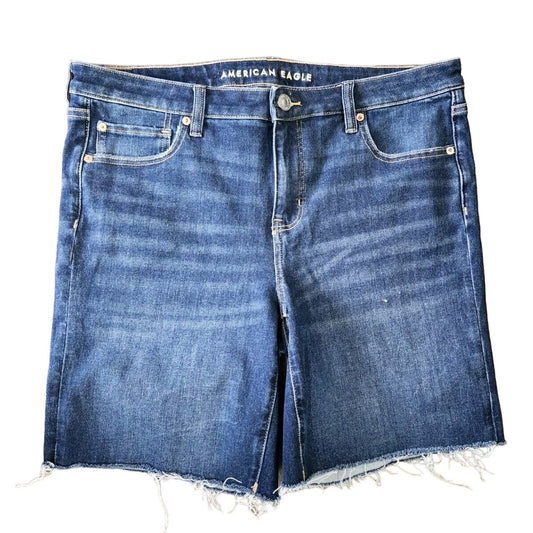 American Eagle Skinny Bermuda Shorts Plus Size 16 Dark Wash Stretch