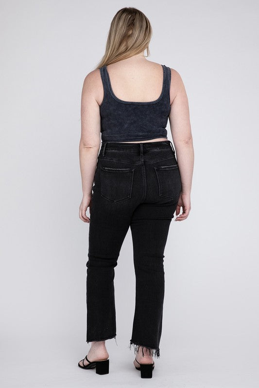 High Rise Crop Flare Jeans