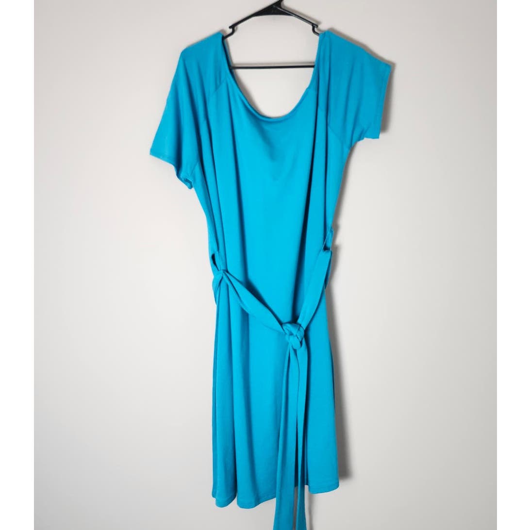 Torrid Mini Dress Plus SIze 1X Blue French Terry Off-Shoulder T-Shirt Beach