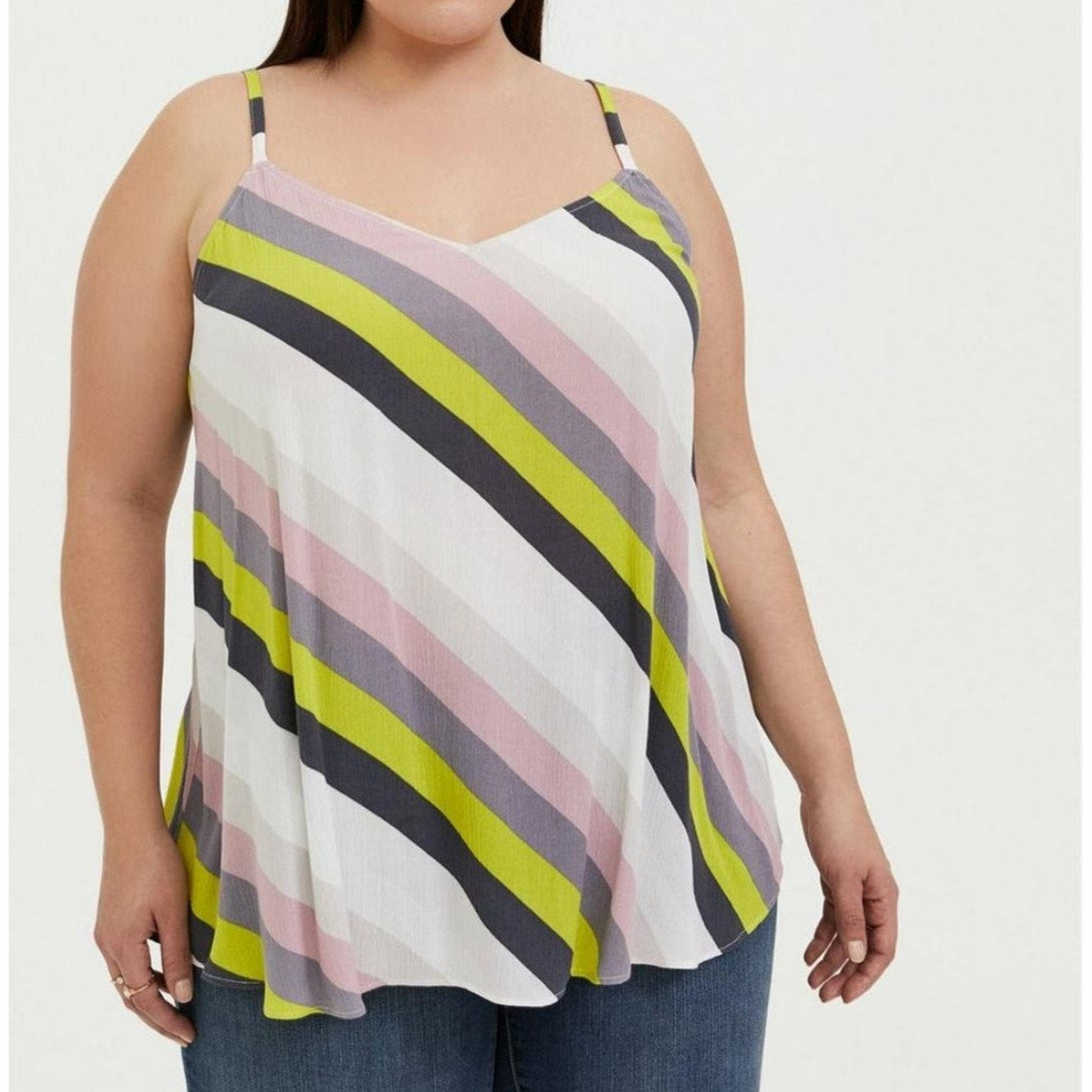 Torrid Swing Cami Tank Top PIus Size: 0X Stripe Crinkle Gauze NWT