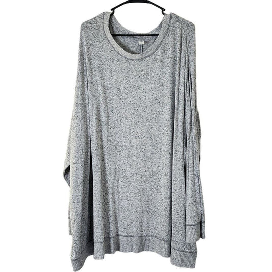 Old Navy Soft Knit Top Plus Size 4X Gray Long Sleeve