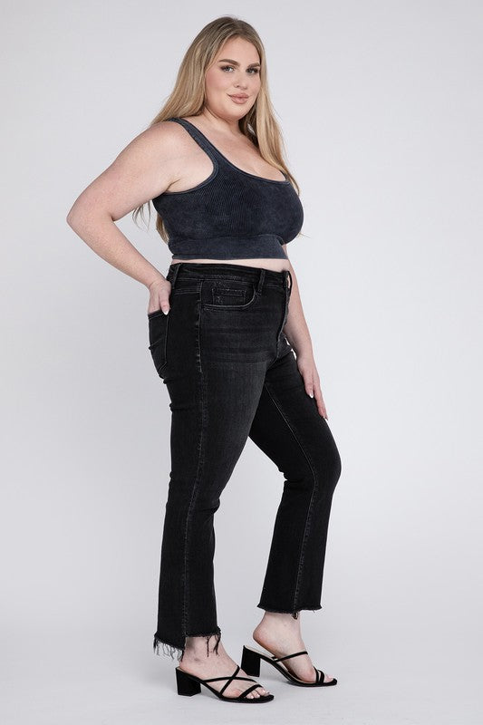 High Rise Crop Flare Jeans