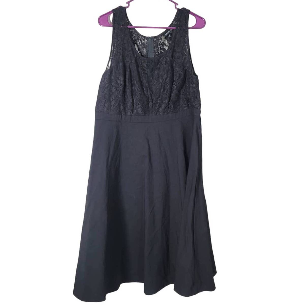 Torrid Midi Dress Black Lace A-Line Back Zip Sleeveless Plus Size 16