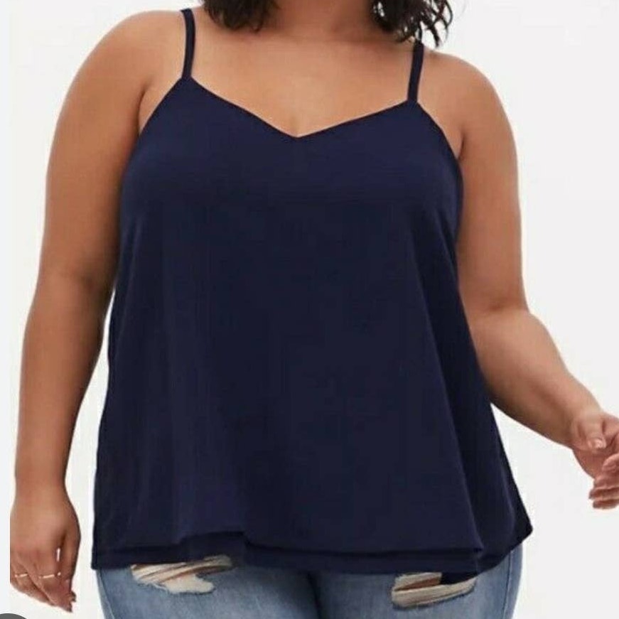 Torrid Sophie Chiffon Double Layer Swing Cami Tank Blue Plus Size 5X