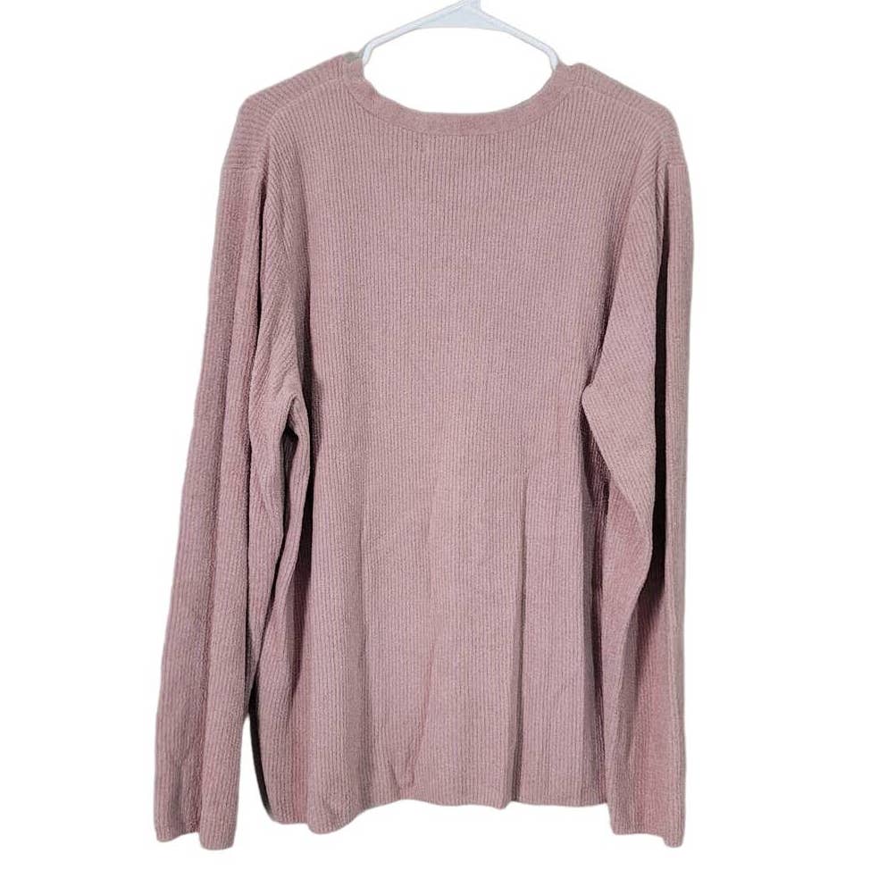 Barefoot Dreams Cozychic Lite Sweater Ribbed Henley Pale Purple Plus Size 3X NWT