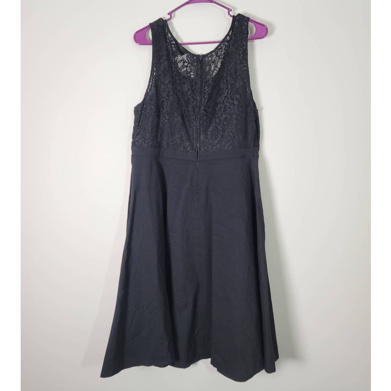 Torrid Midi Dress Black Lace A-Line Back Zip Sleeveless Plus Size 16