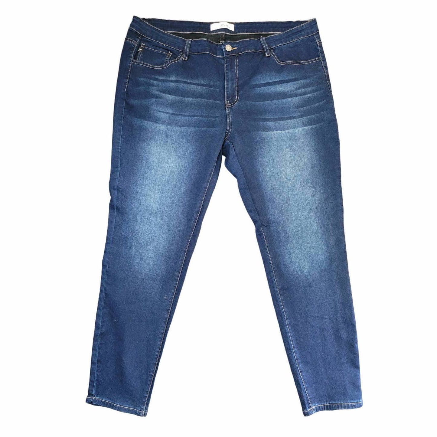 Kancan Dark Wash Mid Rise Skinny Jeans Plus Size 3XL
