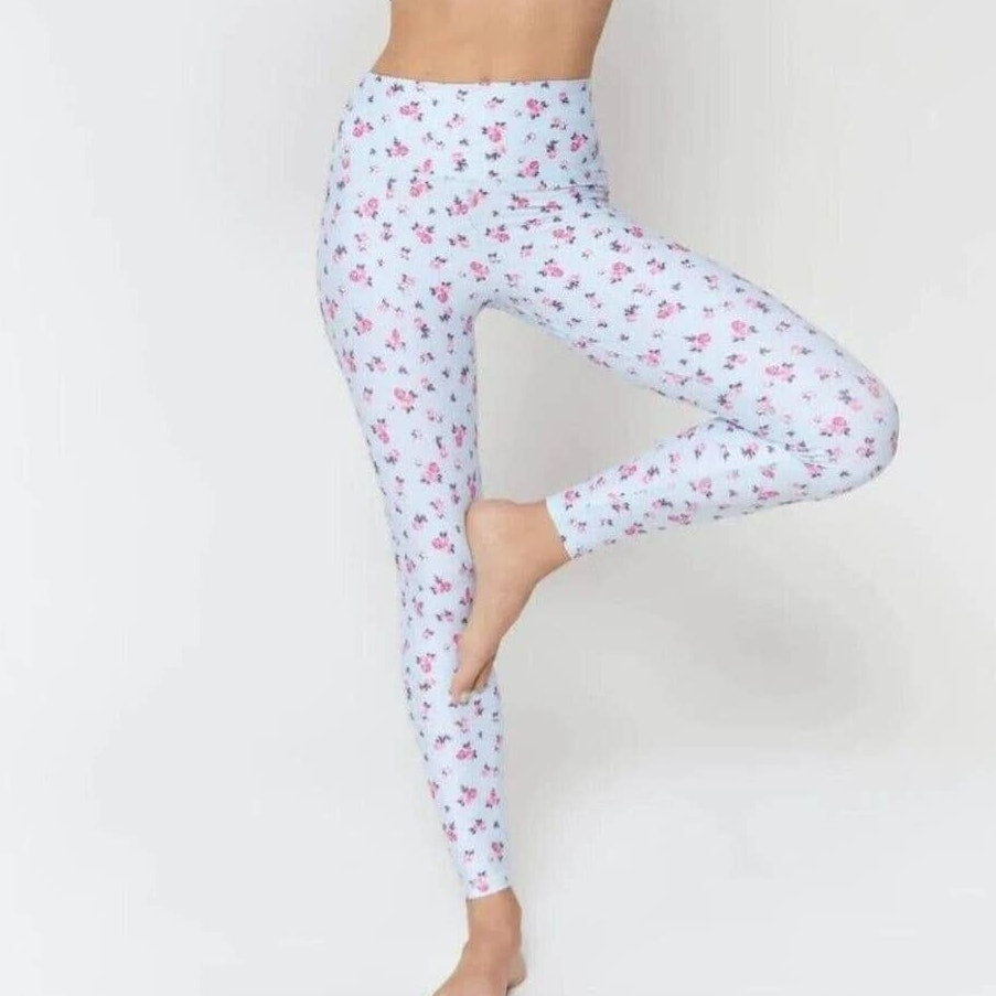 Spiritual Gangster Intent Leggings High Waist Positano Floral Blue Pink XL NWT