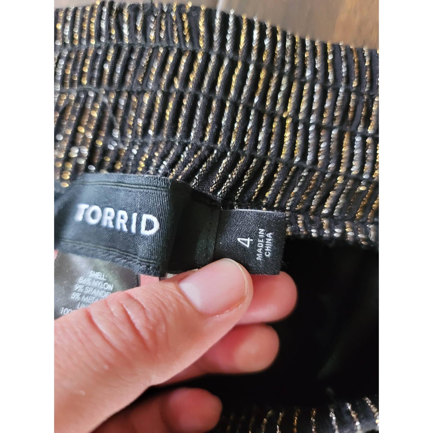 Torrid Black Lurex Self-Tie Wide Leg Pants Metallic Striped Size 4/4X