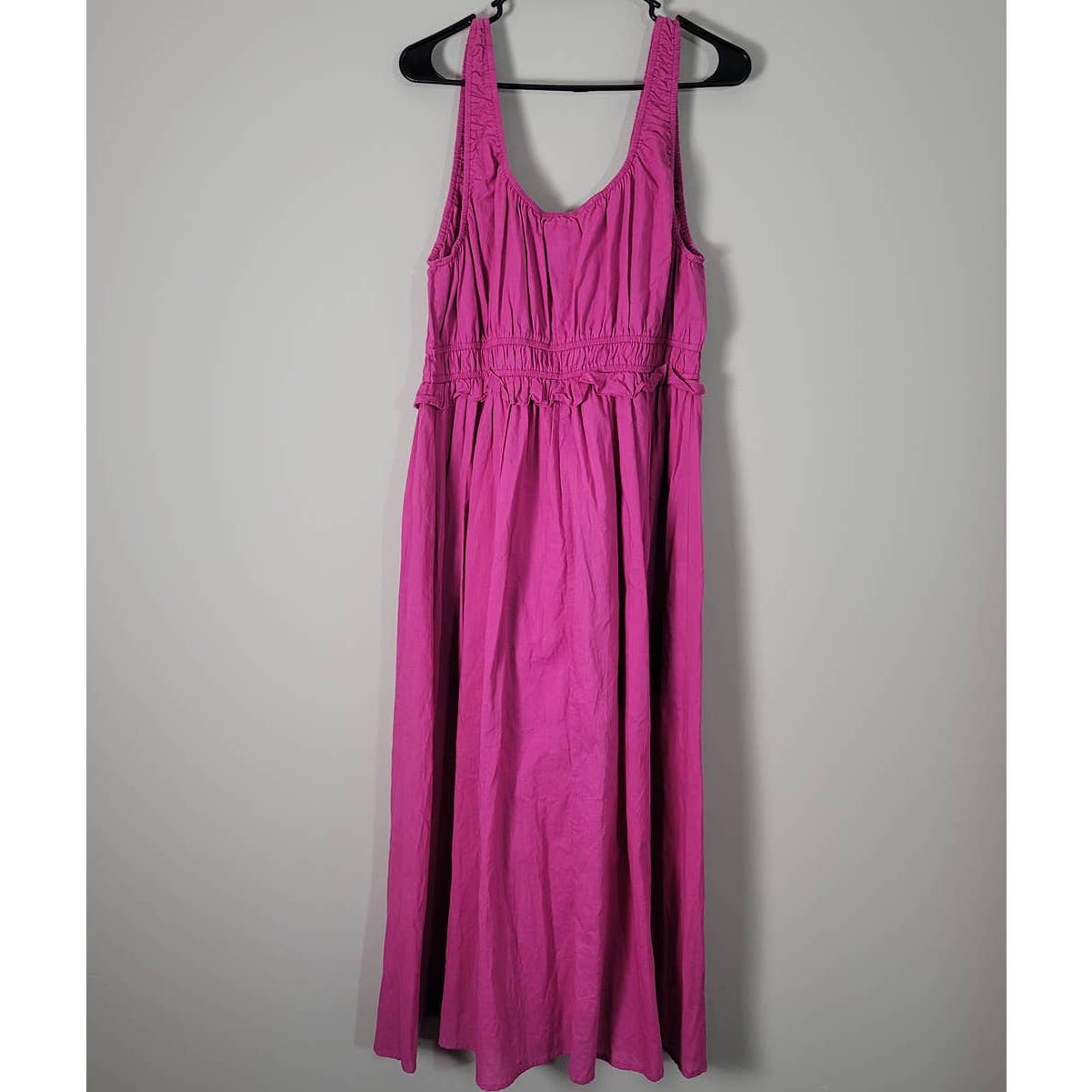 Arula Midi Dress Dark Pink Sleeveless A-Line Plus Size A (1X 14-16)
