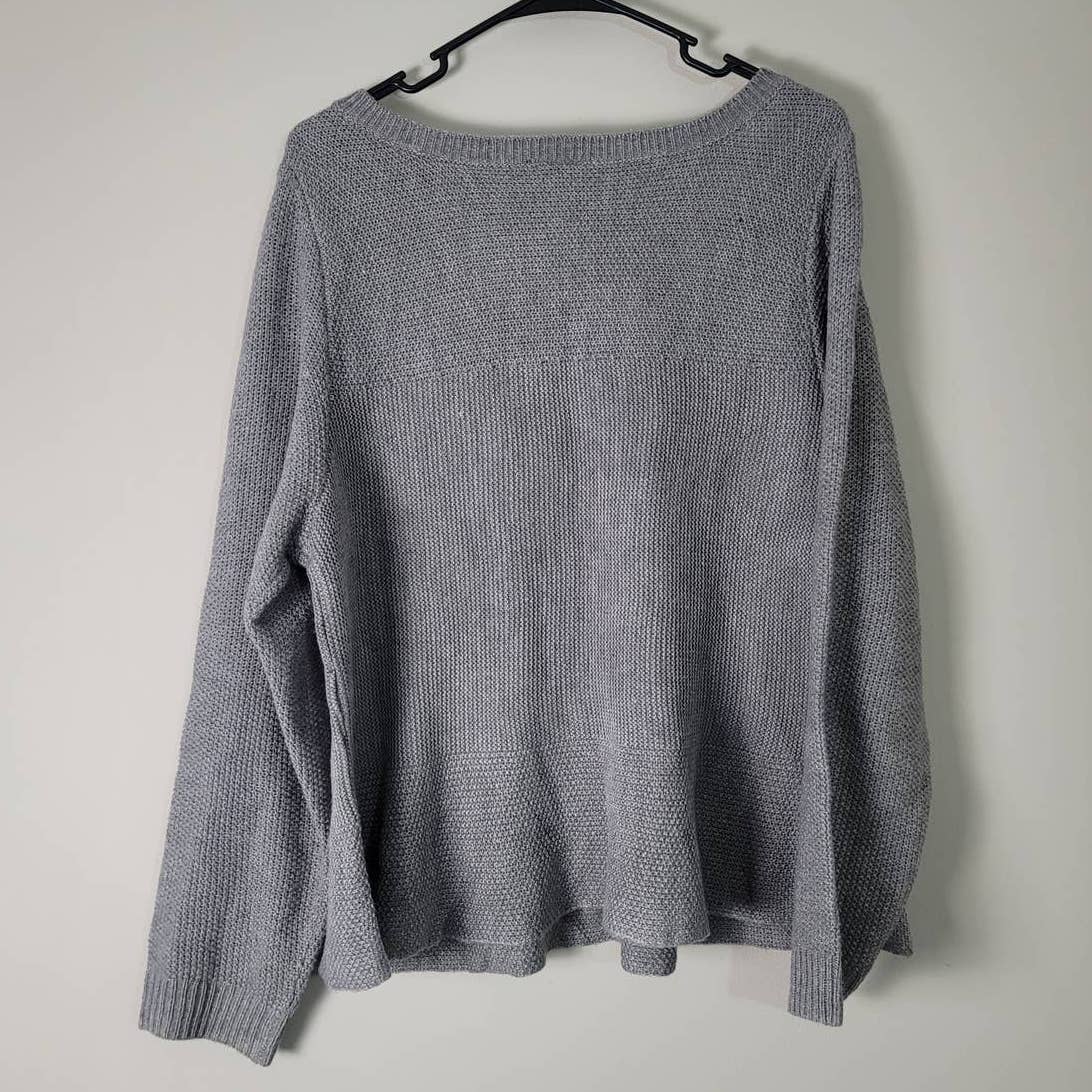 Torrid Pullover Knit Sweater Grey Scoop Neck Plus Size 2/2X