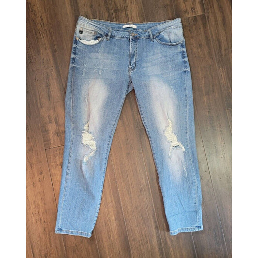 KanCan Jeans Distressed Hi Rise Stretch Skinny Light Wash Size 3XL