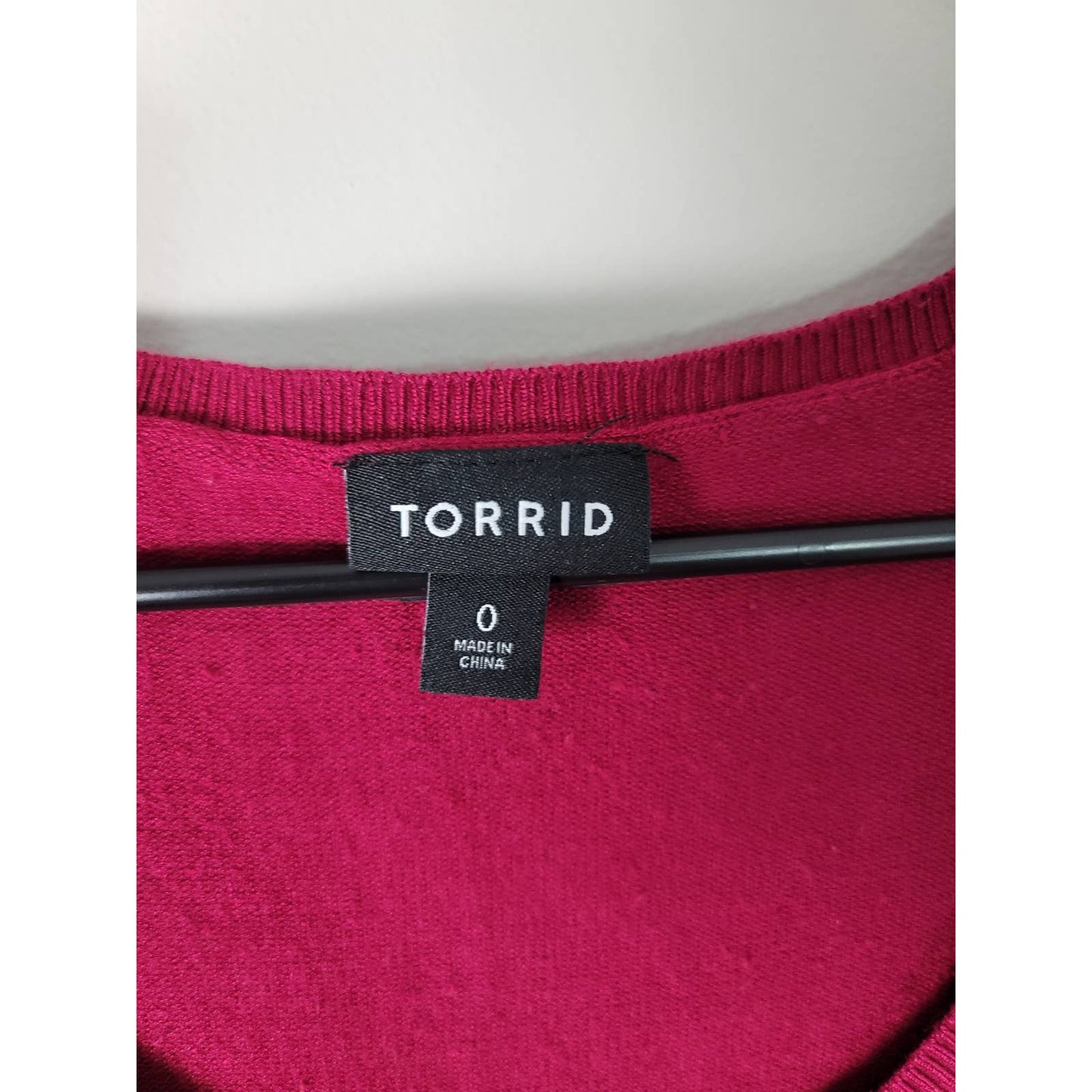 Torrid Babydoll Top Dark Pink Short Sleeve Knit Plus Size 0/0X