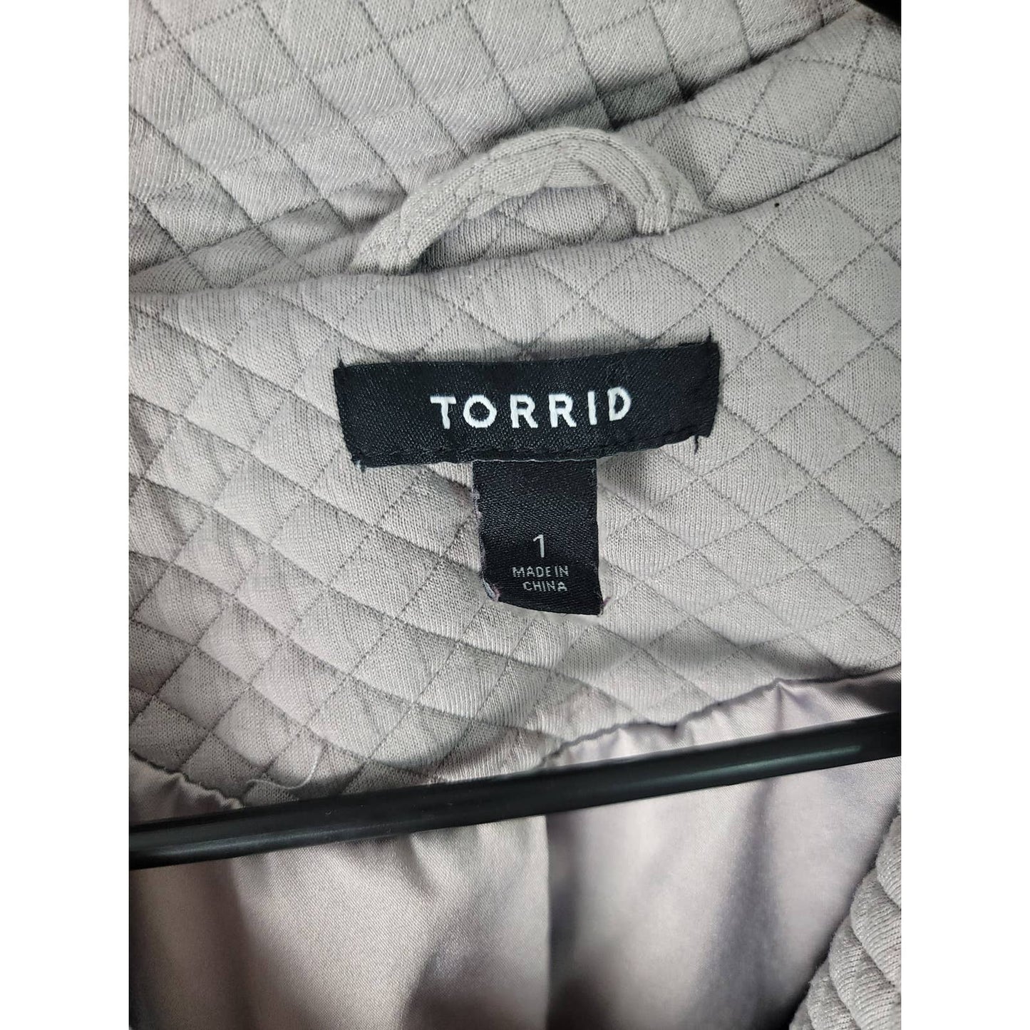 Torrid Pebble Gray Quilted Knit Moto Jacket Plus Size 1/1X