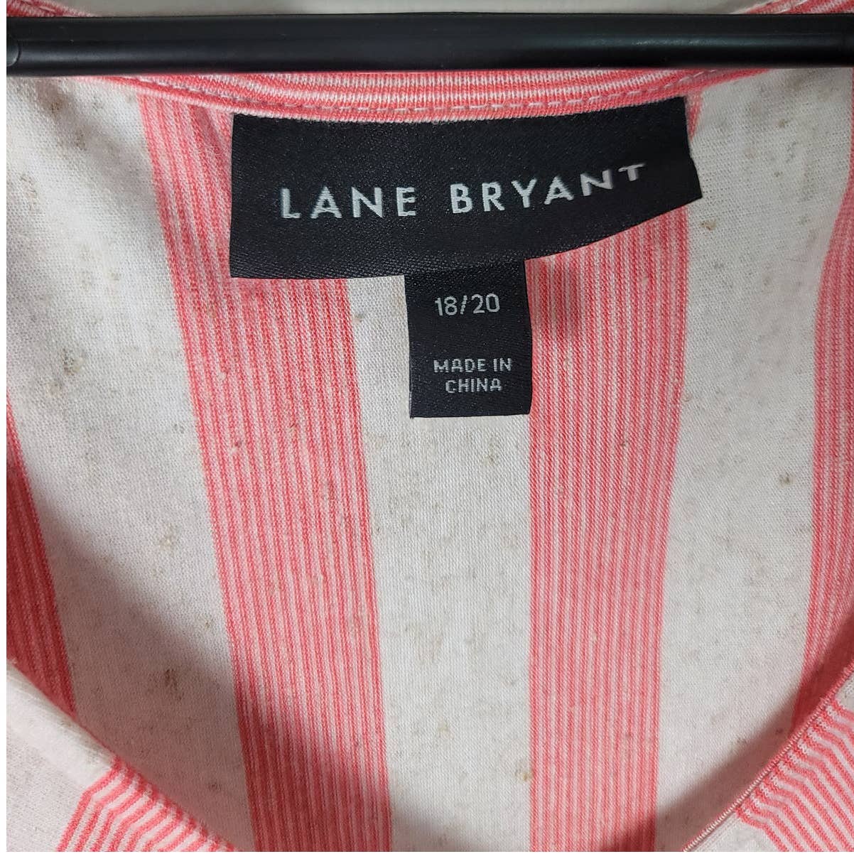Lane Bryant Midi Dress Pink and White Striped Short Sleeve Plus Size 18/20