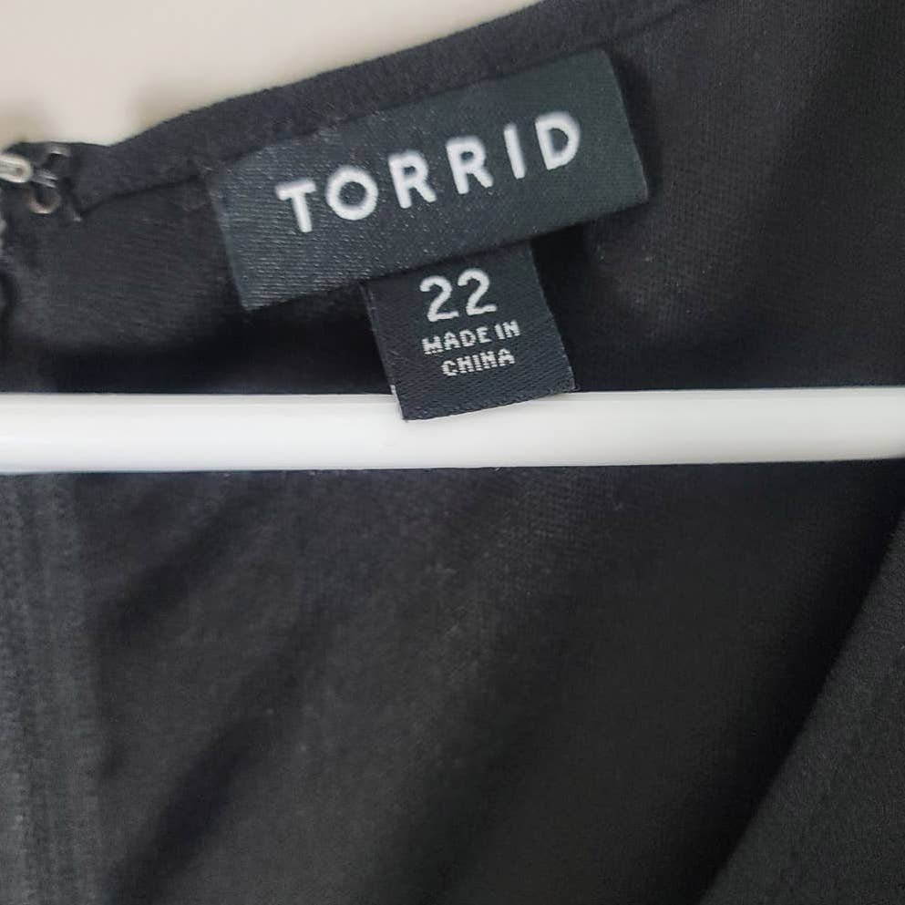Torrid Midi Dress Georgette Black Floral Sleeveless Plus Size 22
