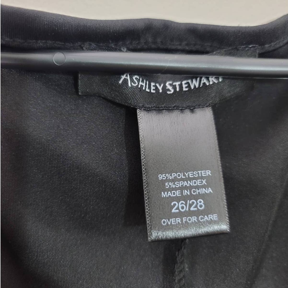 Ashley Stewart Blouse High Low Peplum Long Sleeve Black Layered Plus Size 26/28