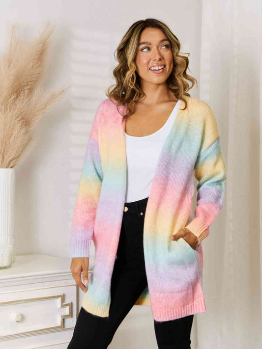 Gradient Open Front Cardigan